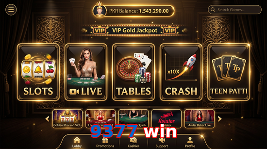 Main screen of 9377 Win casino page for PK players