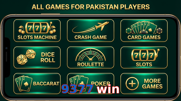 Main screen of 9377 Win games page for PK players